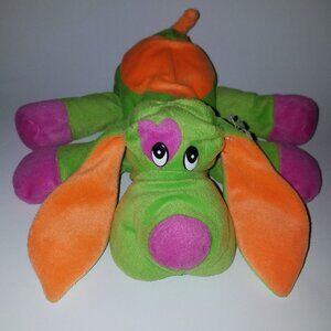 VTG Main Joy Puppy Dog Plush Green Orange Pink Heart Bean Bag Beagle Bloodhound